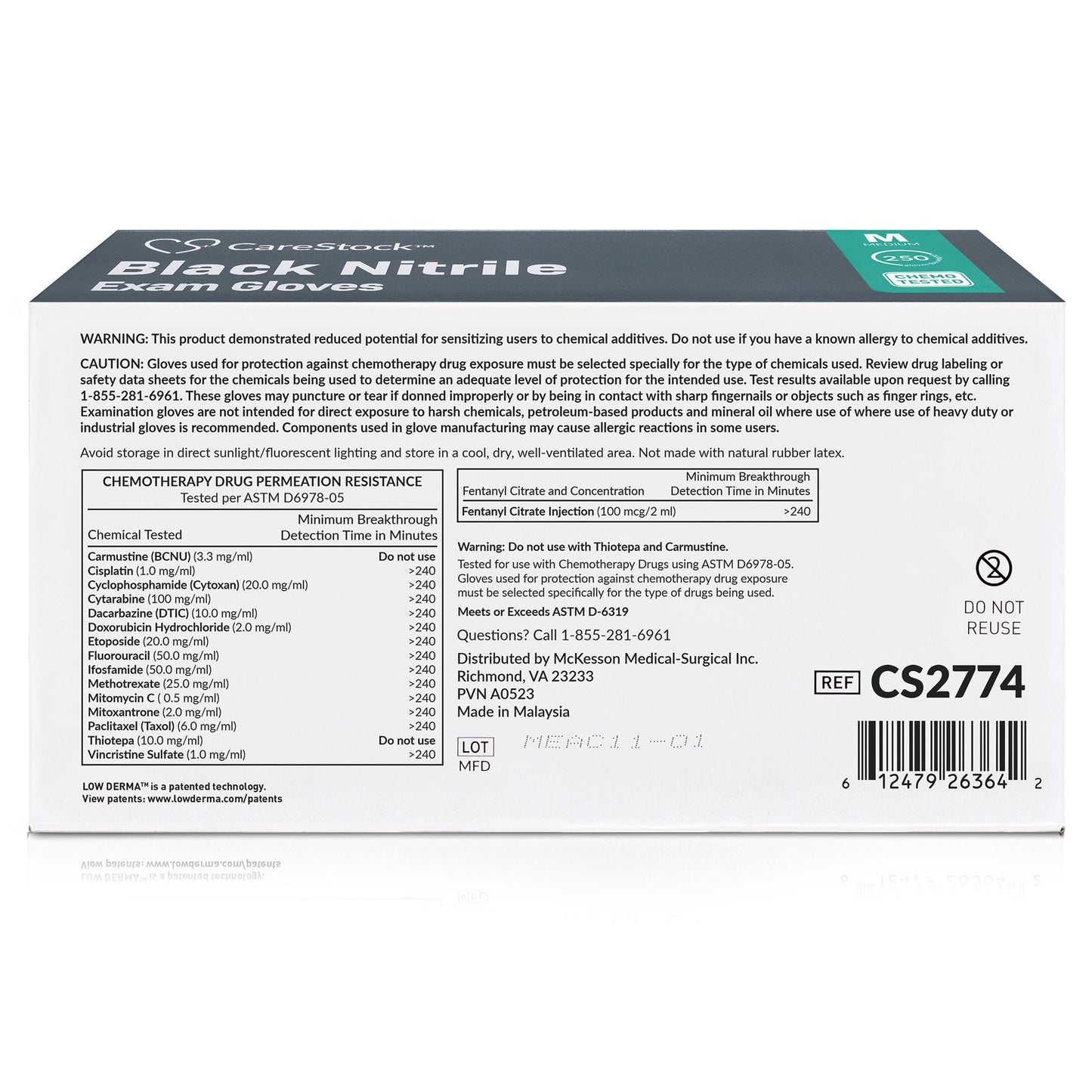 CareStock™ Nitrile Exam Glove, Medium, Black