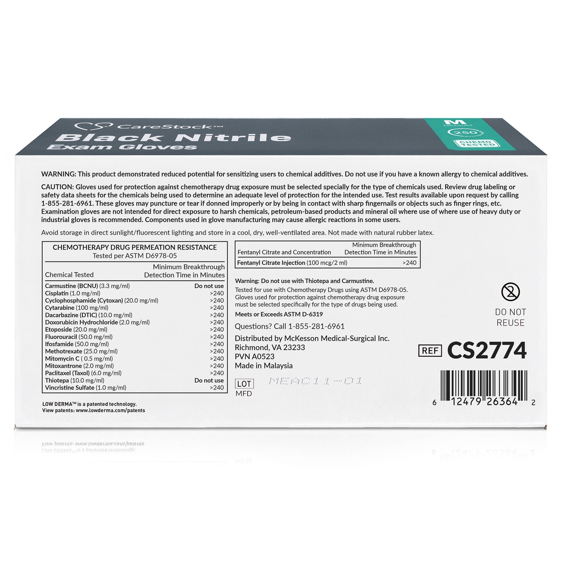 CareStock™ Nitrile Exam Glove, Medium, Black