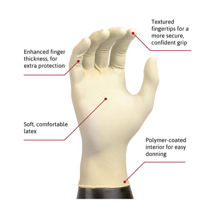 Diamond Grip™ Latex Exam Glove, Small, White