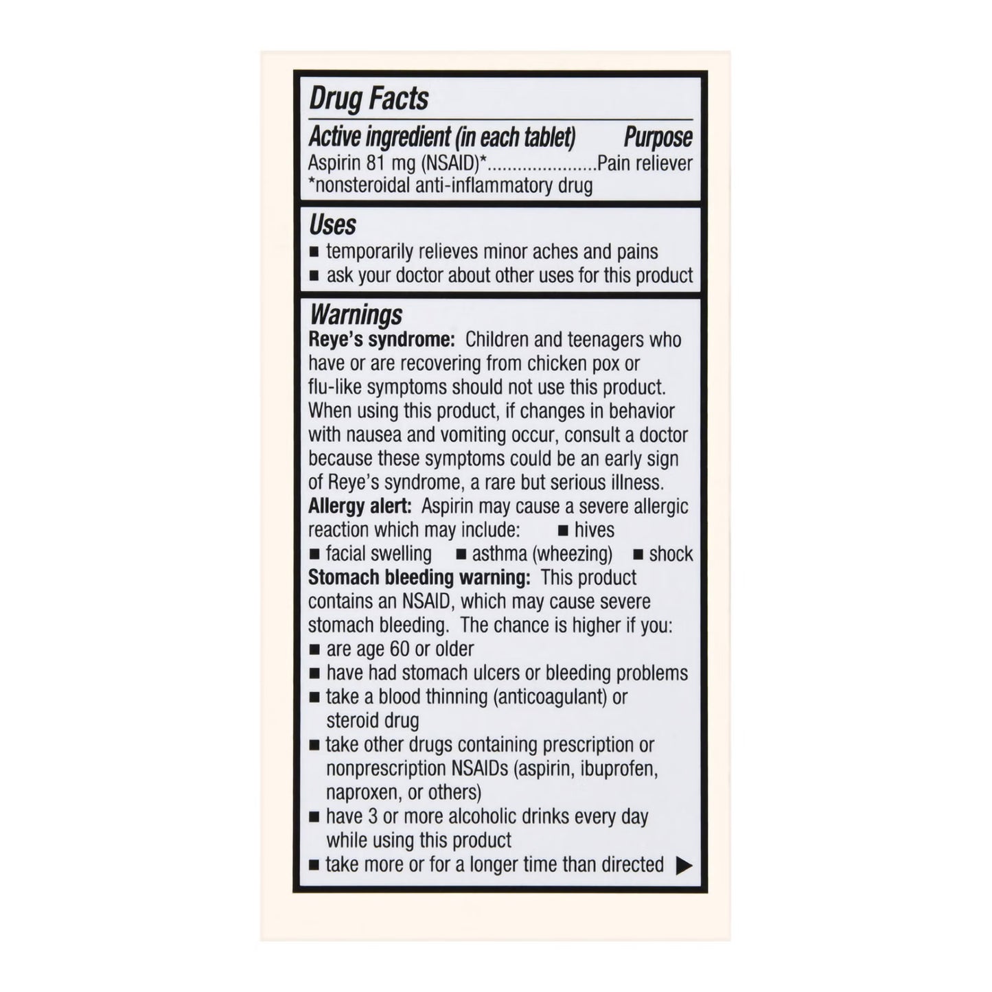 Foster & Thrive™ Low Dose Aspirin 81 mg Tablets