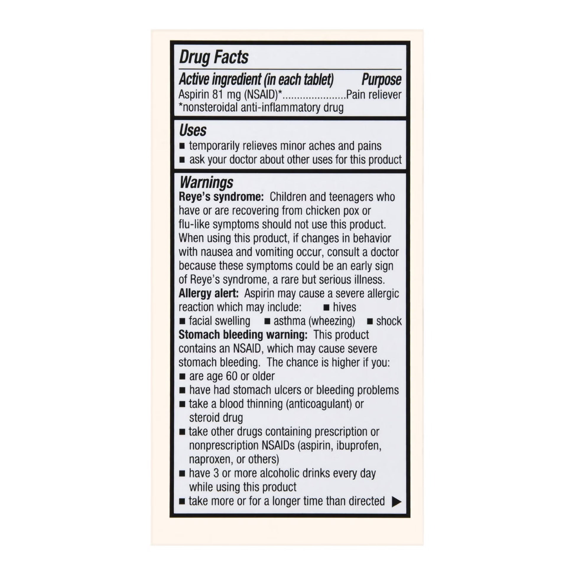Foster & Thrive™ Low Dose Aspirin 81 mg Tablets