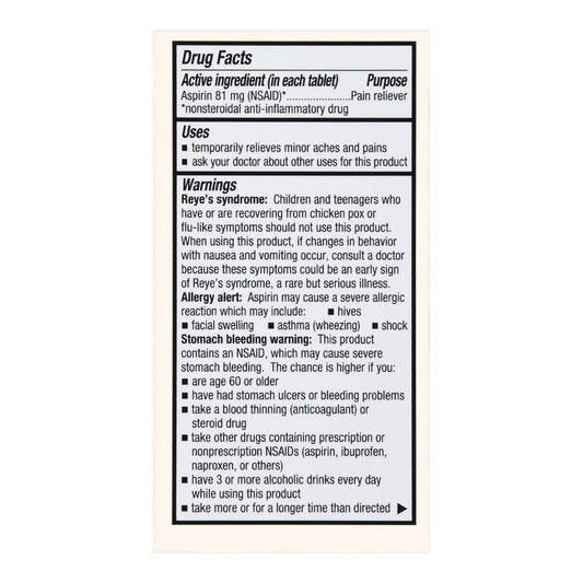 Foster & Thrive™ Low Dose Aspirin 81 mg Tablets