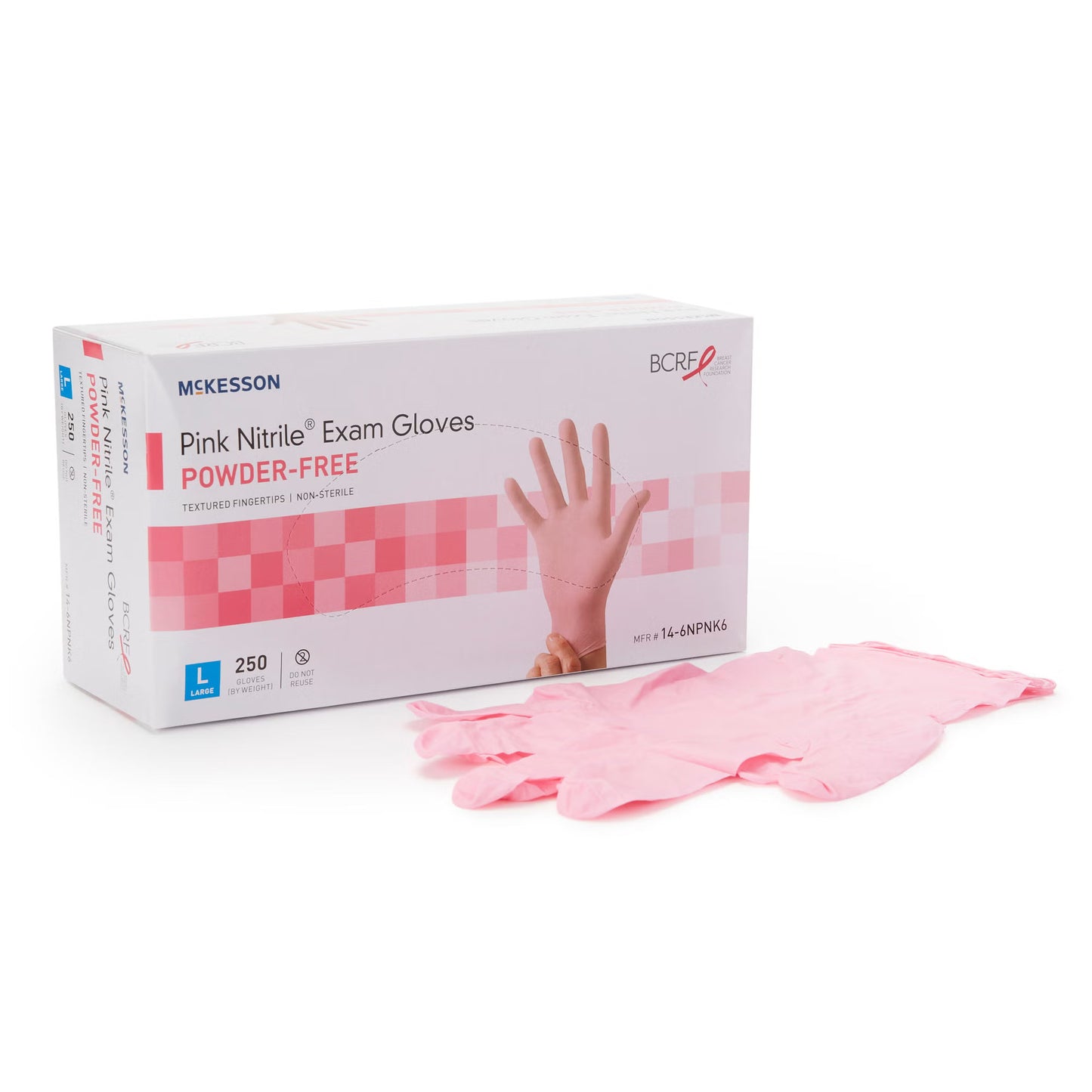 McKesson Pink Nitrile® Nitrile Exam Glove, Large, Pink