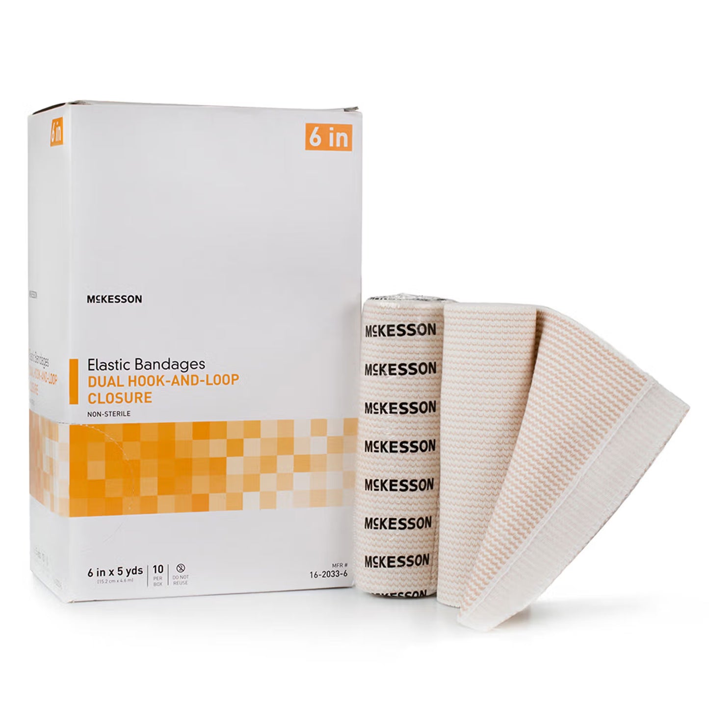 McKesson Double hook-and-loop closure Elastic Bandage, 6 Inch x 5 Yard