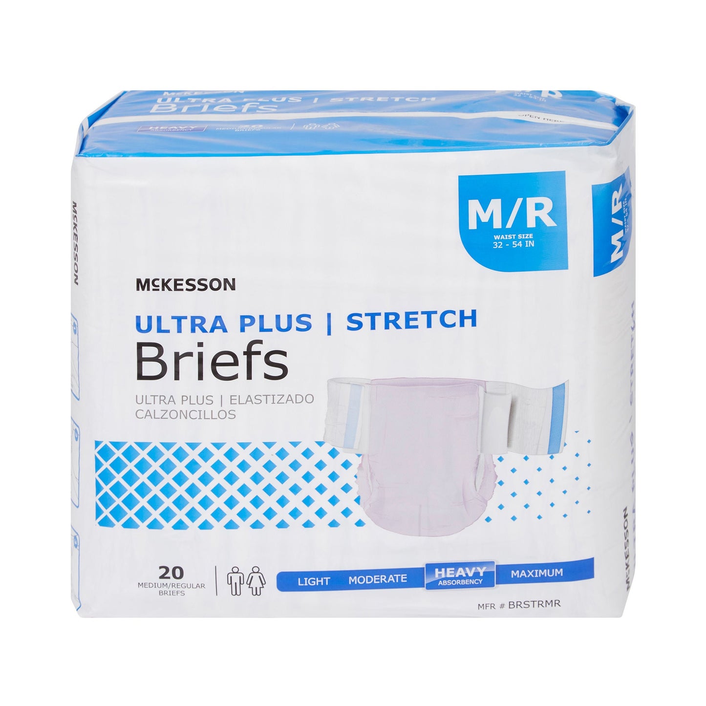 McKesson Ultra Plus Stretch Heavy Absorbency Incontinence Brief, Medium/Regular