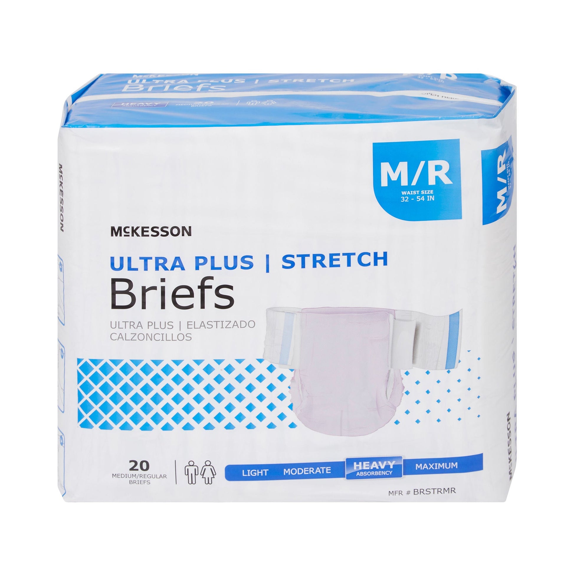 McKesson Ultra Plus Stretch Heavy Absorbency Incontinence Brief, Medium/Regular