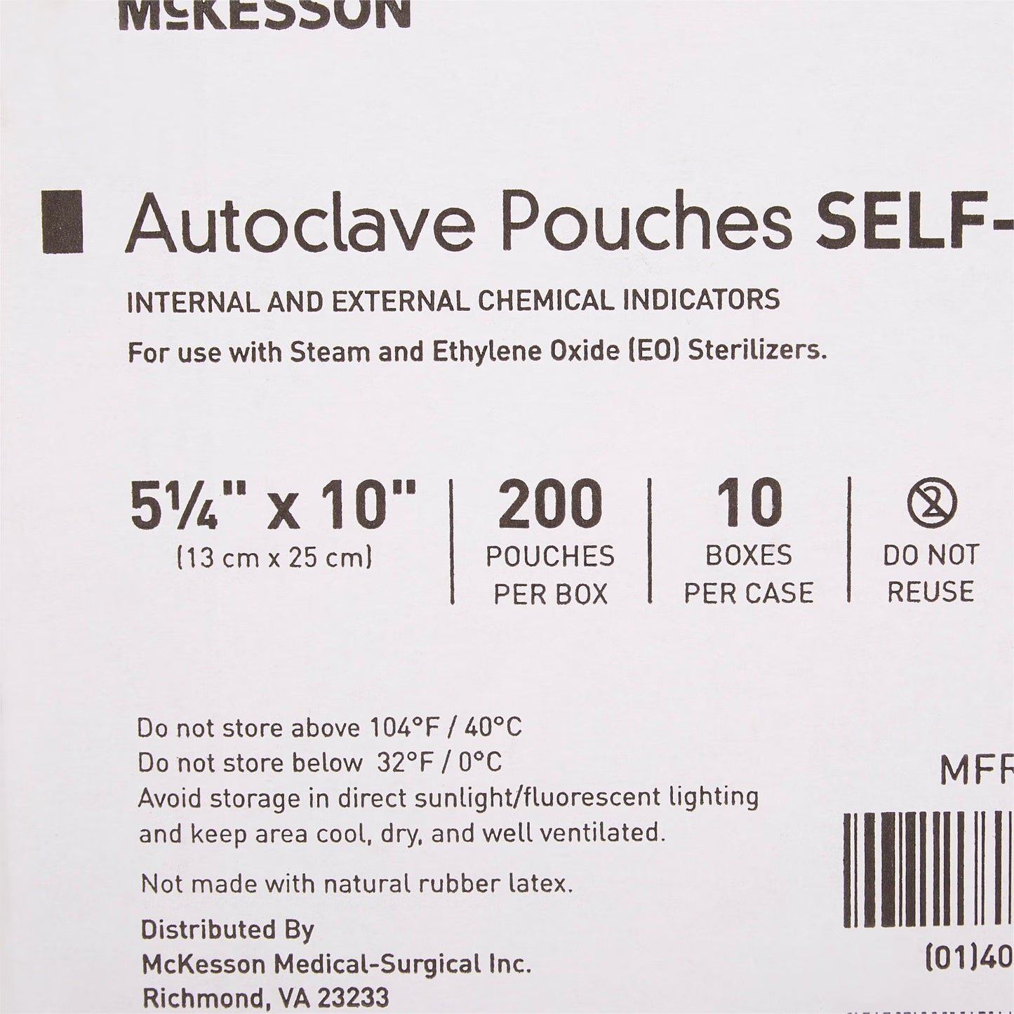 McKesson Sterilization Pouch, 5¼ x 10 Inch