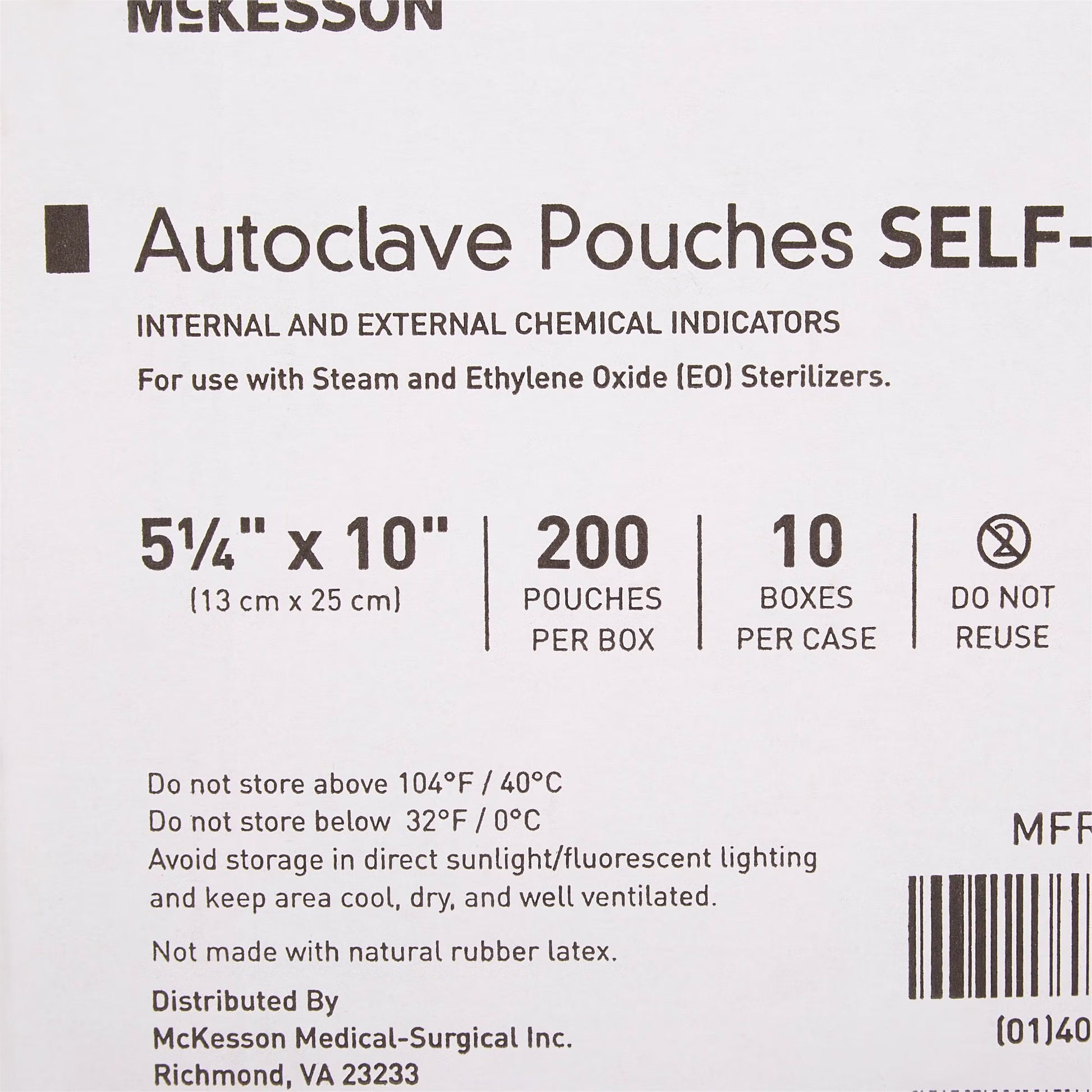 McKesson Sterilization Pouch, 5¼ x 10 Inch