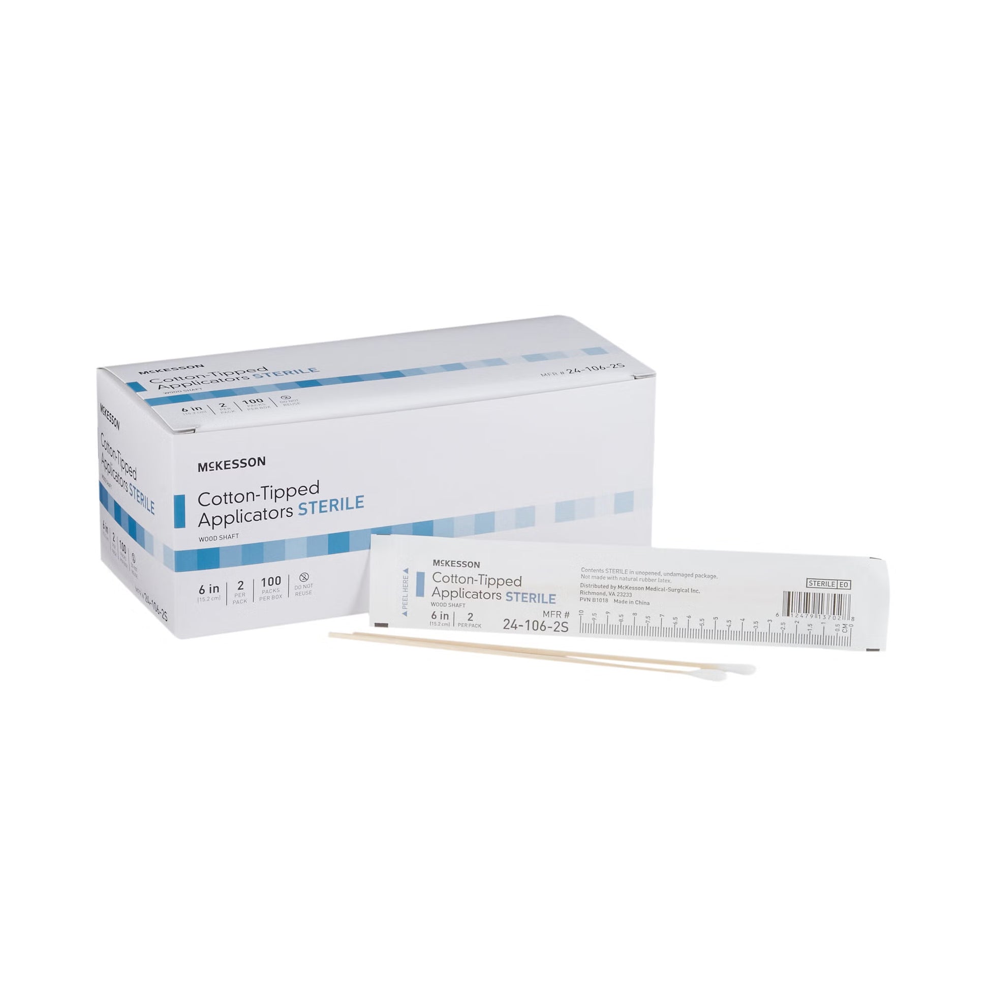 McKesson Cotton Tip Wood Shaft Swabsticks, 6-Inch Length