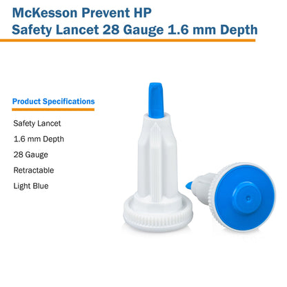 McKesson Prevent® HP Push Button Safety Lancet, 28 Gauge