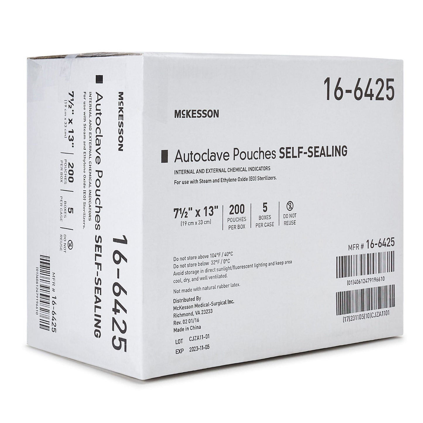 McKesson Sterilization Pouch, 7.5 x 13 Inch