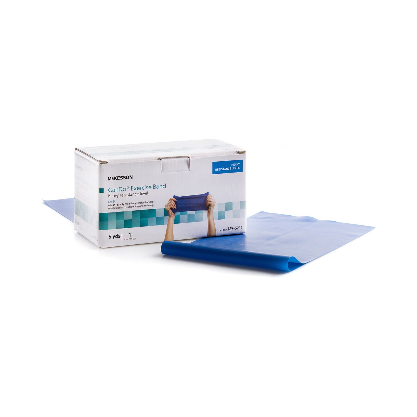 McKesson Exercise Resistance Band, Blue, 5 Inch x 6 Yard, Heavy Resistance