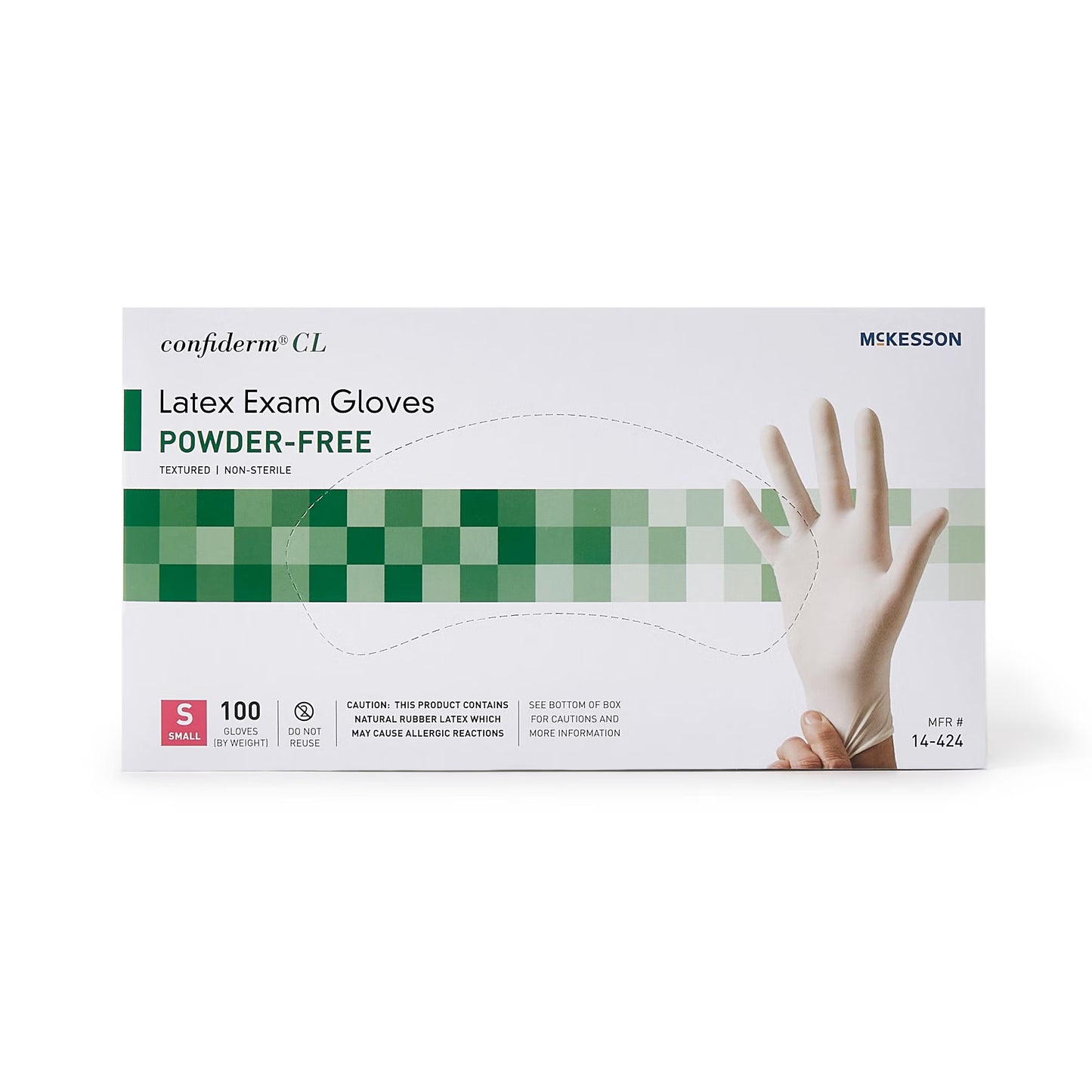 McKesson Confiderm® CL Latex Exam Glove, Small, Ivory