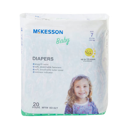 McKesson Baby Diaper, Size 7 for Children weighing 41+ lbs.
