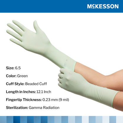 McKesson Perry® Performance Plus Polyisoprene Surgical Glove, Size 6.5, Green