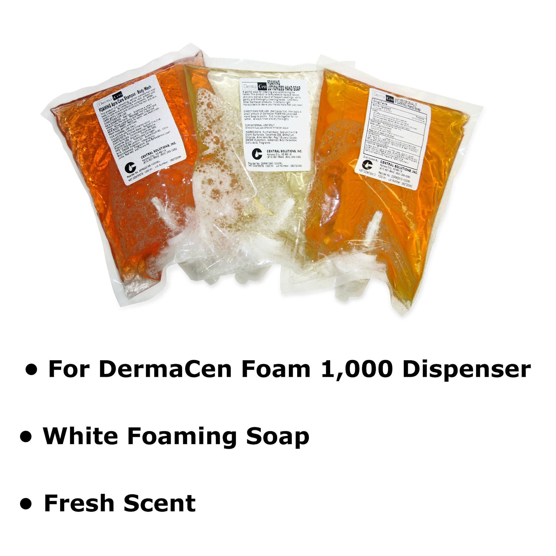 DermaCen® Soap, 1,000 mL Dispenser Refill Bag