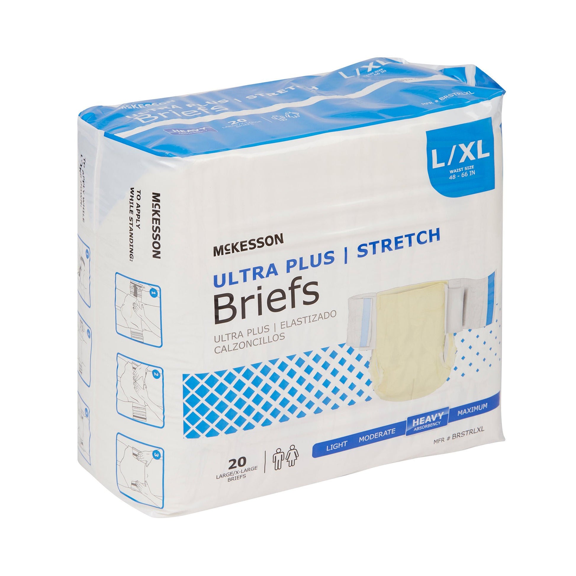 McKesson Ultra Plus Stretch Heavy Absorbency Incontinence Brief, Large / X-Large