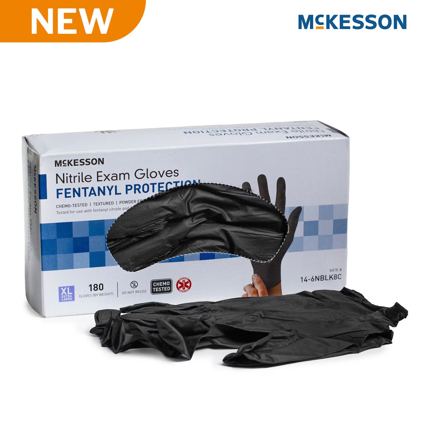 McKesson Confiderm® 6.8C Nitrile Exam Glove, Extra Large, Blue