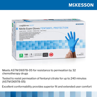 McKesson Confiderm® 6.8C Nitrile Exam Glove, Medium, Blue