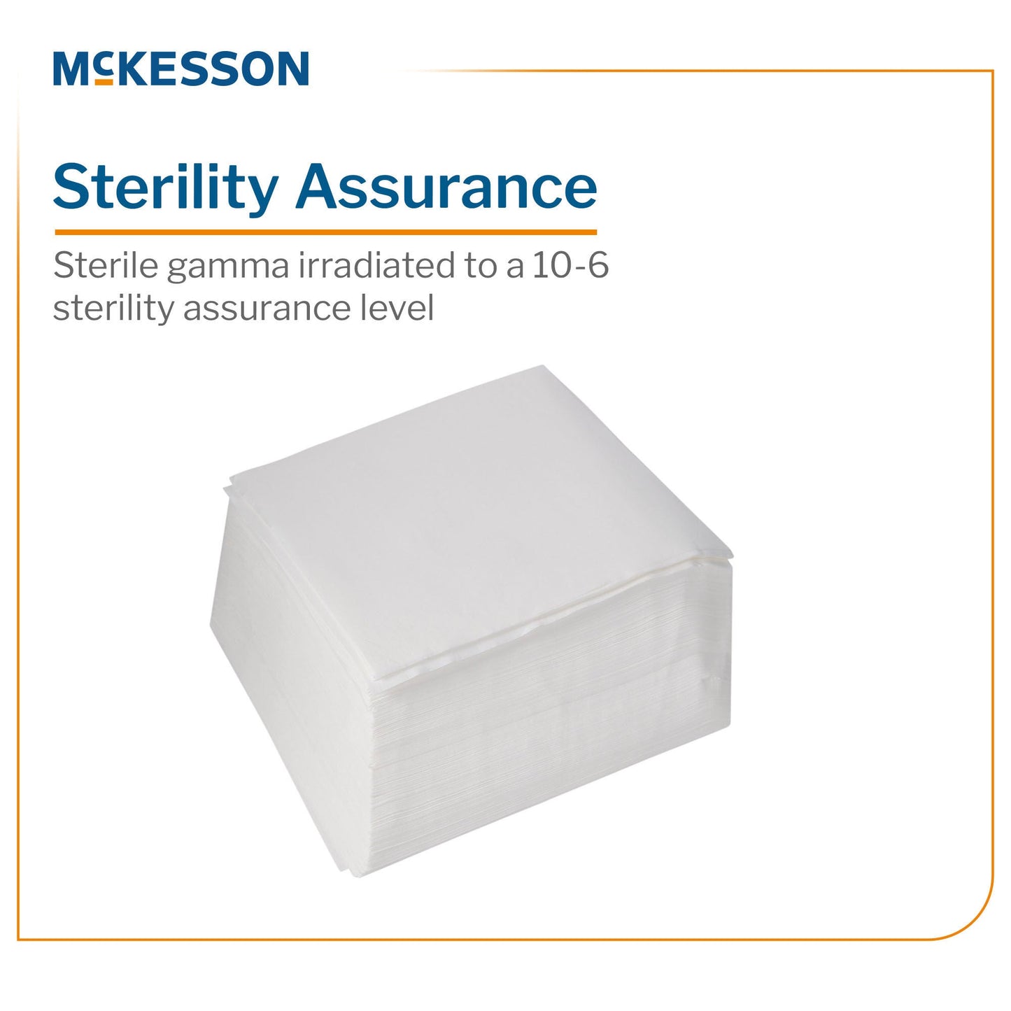 McKesson Cleanroom Wipe ISO Class 5, White, Sterile, Disposable, 9 x 9 Inch