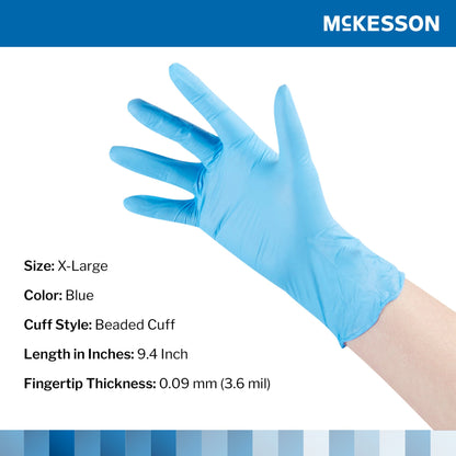 McKesson Confiderm® 3.8 Nitrile Exam Glove, Extra Large, Blue