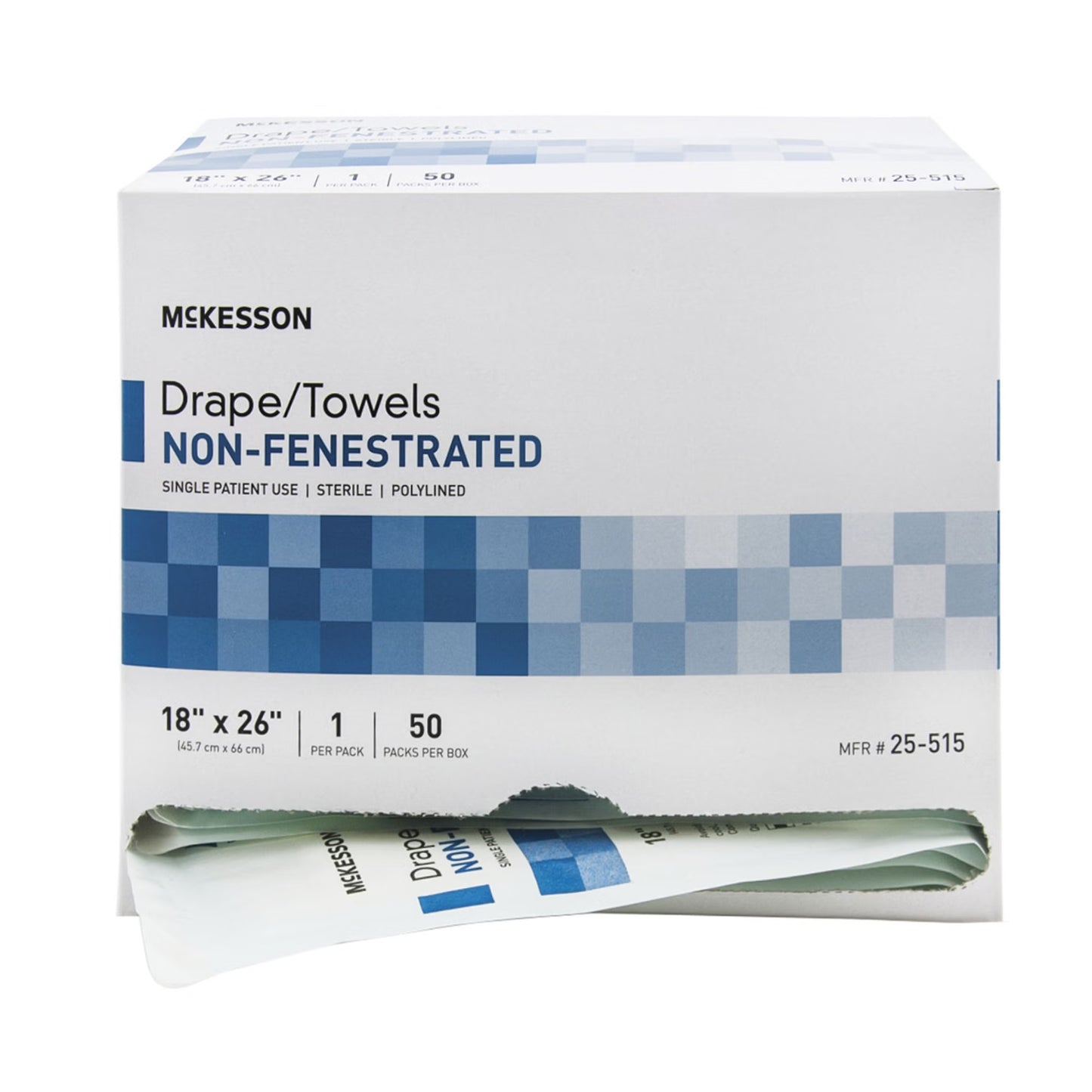 McKesson Sterile Poly Lined Towel Drape, 18 x 26 Inch