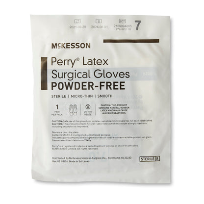 McKesson Perry® Latex Surgical Glove, Size 7, Brown
