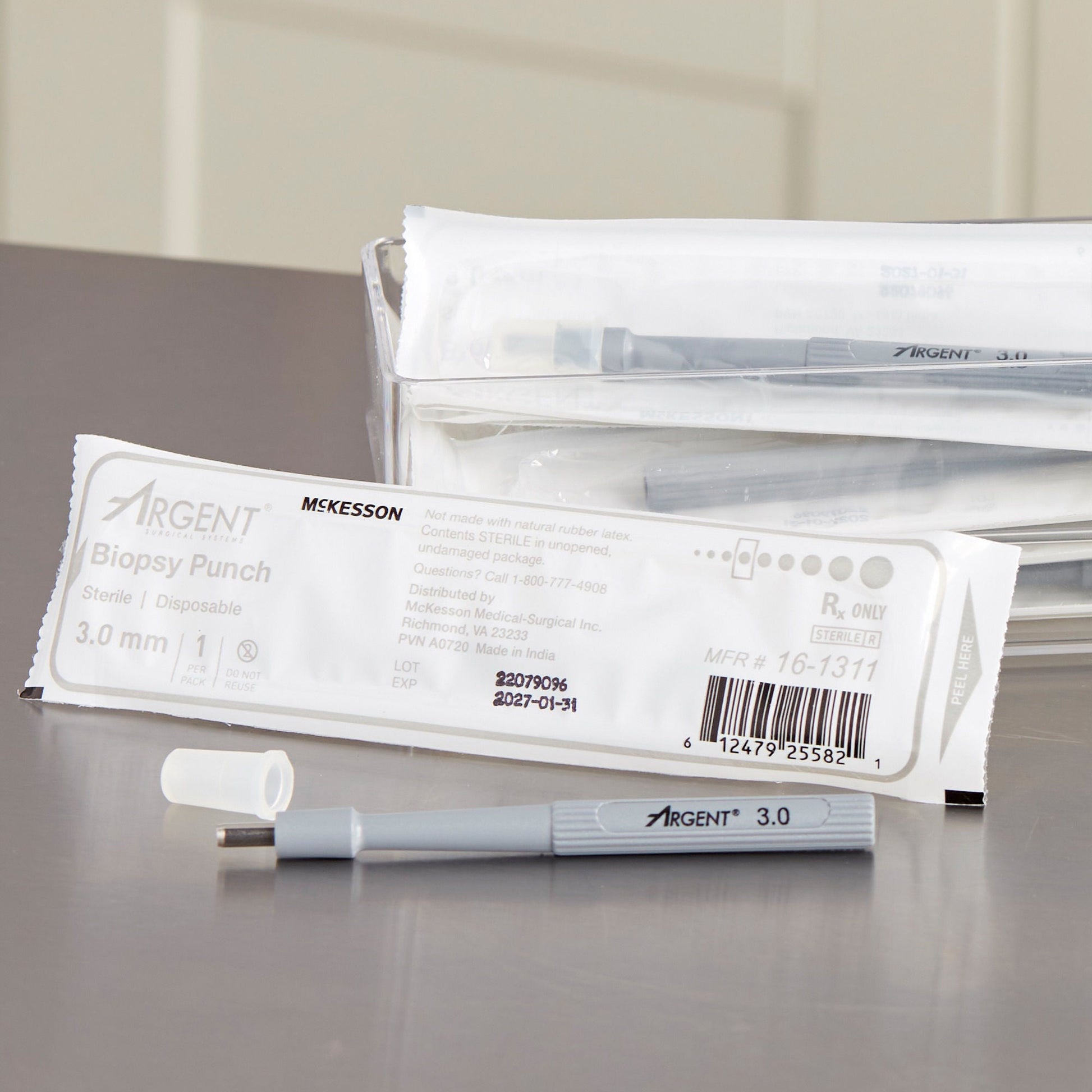 McKesson Argent™ Disposable Biopsy Punches, 3.0 mm
