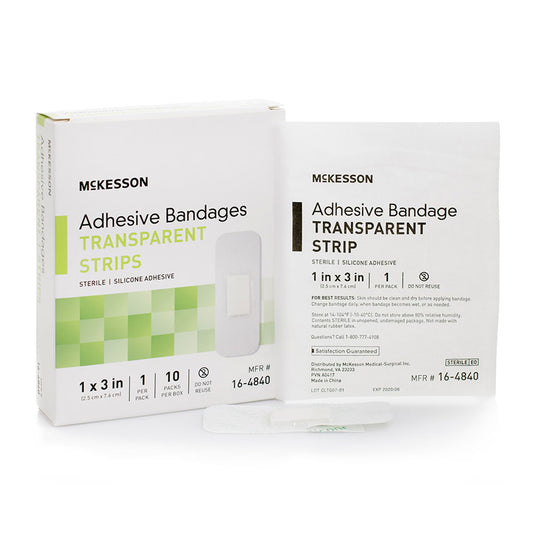 McKesson Sheer Adhesive Strip, 1 x 3 Inch