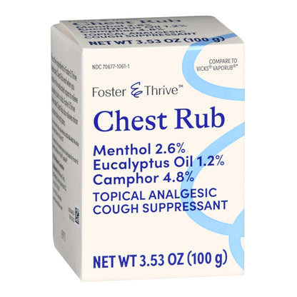 Foster & Thrive™ Chest Rub 2.6% Menthol 1.2% Eucalyptus Oil 4.8% Camphor