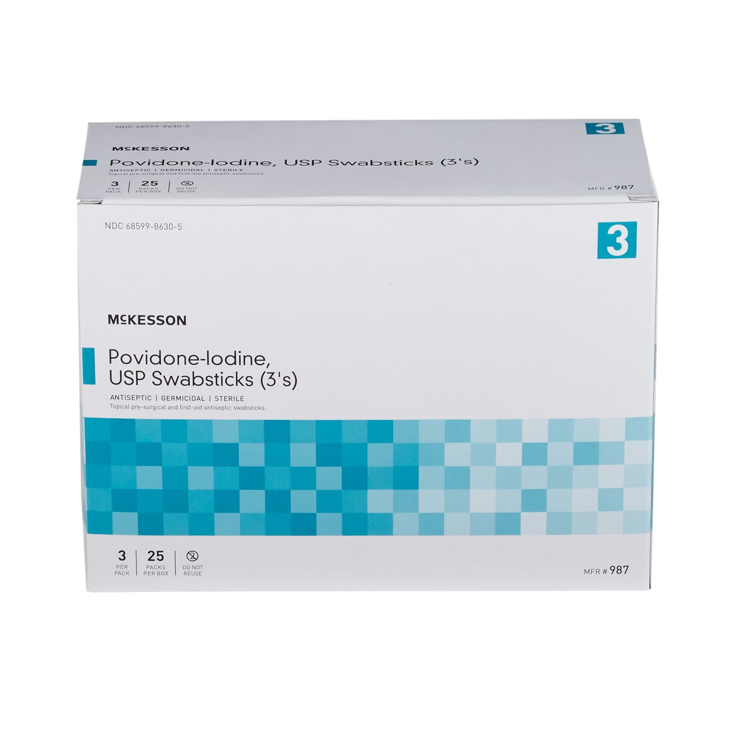 McKesson Impregnated Swabstick 3 Pack 10% Strength