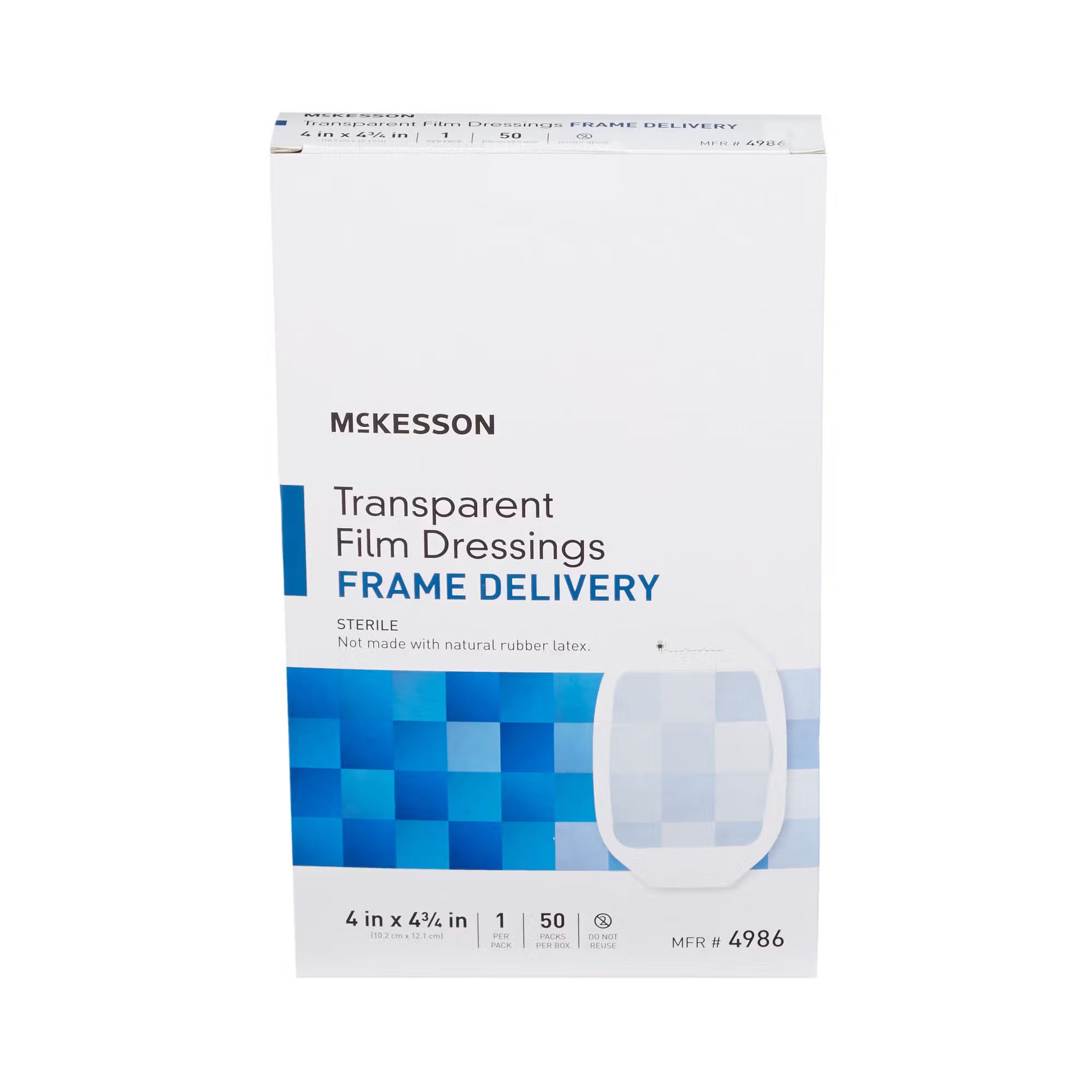 McKesson Octagonal Sterile Dressing with Frame-Style Delivery, 4 x 4-3/4 Inch