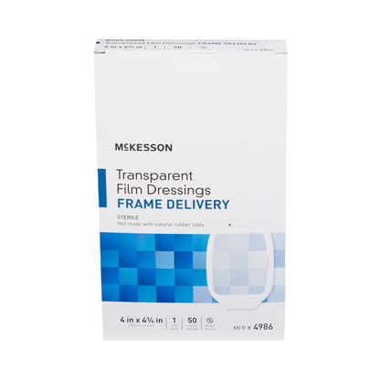 McKesson Octagonal Sterile Dressing with Frame-Style Delivery, 4 x 4-3/4 Inch