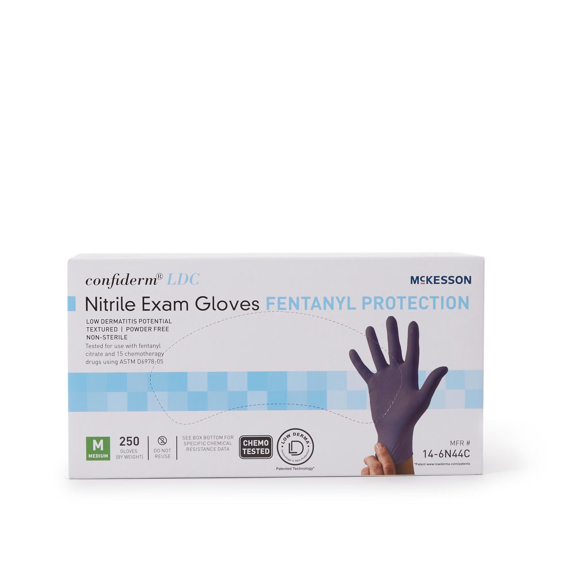 McKesson Confiderm® LDC Exam Glove, Medium, Blue