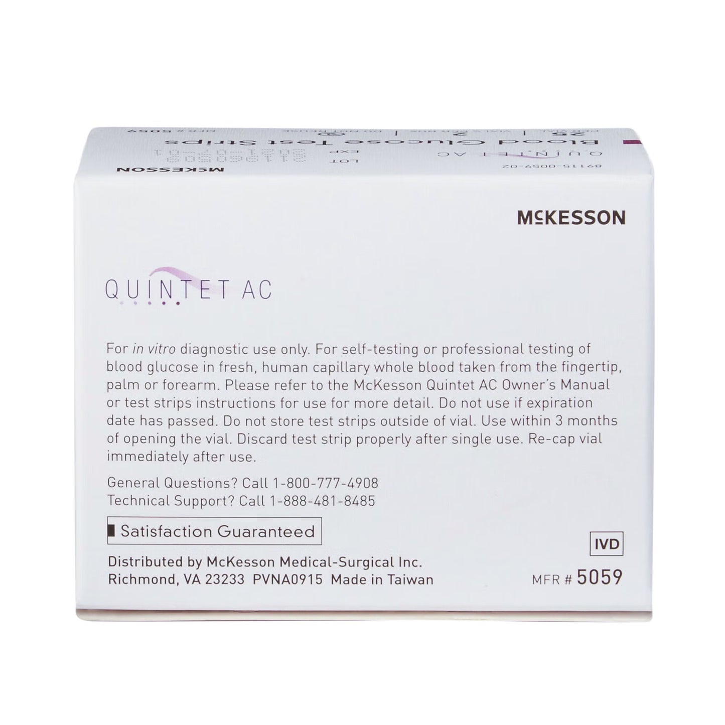 Quintet AC® Blood Glucose Test Strips