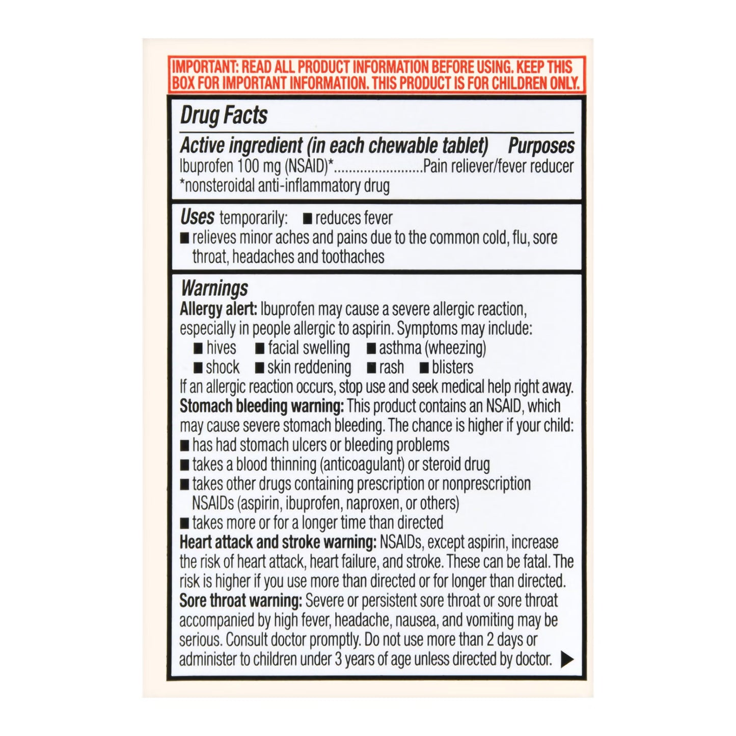 Foster & Thrive™ Children's Ibuprofen IB Chewable Tablets 100 mg Orange
