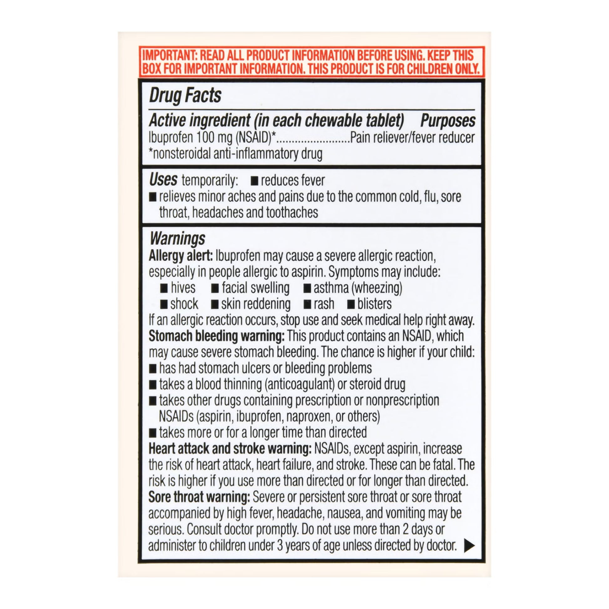 Foster & Thrive™ Children's Ibuprofen IB Chewable Tablets 100 mg Orange