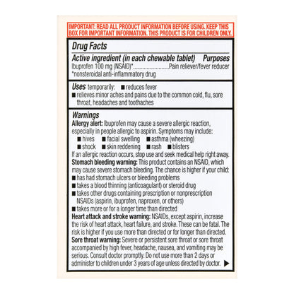 Foster & Thrive™ Children's Ibuprofen IB Chewable Tablets 100 mg Orange