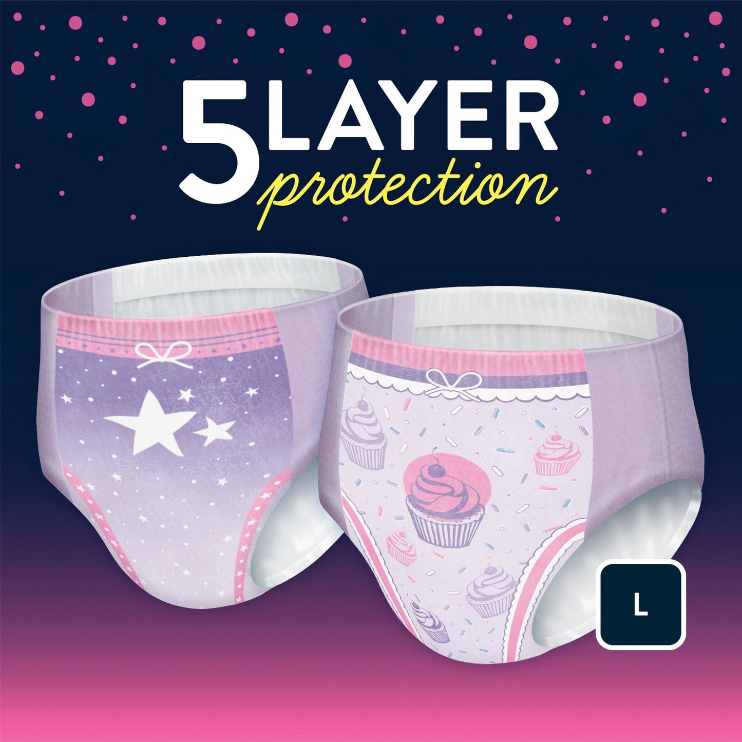 Goodnites® Heavy Absorbency Nighttime Underwear, Large for Girls 68 – 95 lbs.