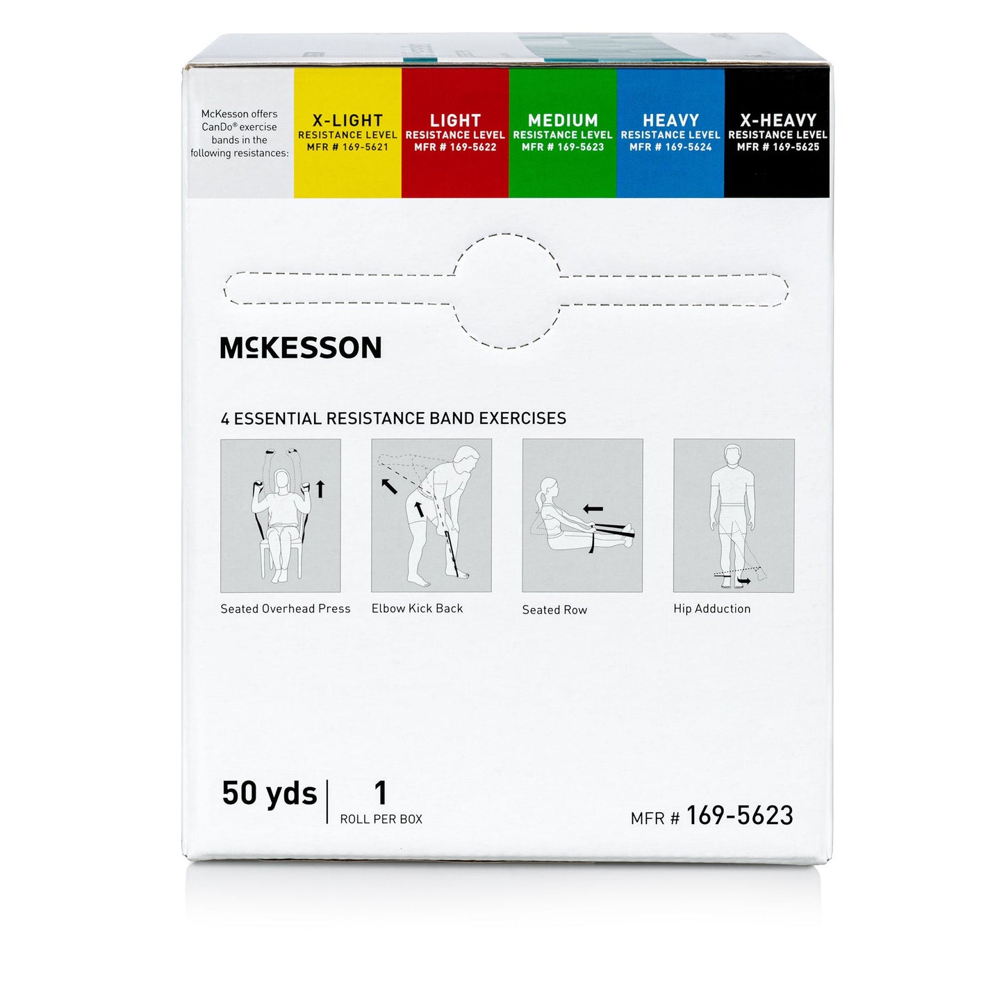 McKesson CanDo® Exercise Medium Resistance Band, Green, 5 Inch x 50 Yard