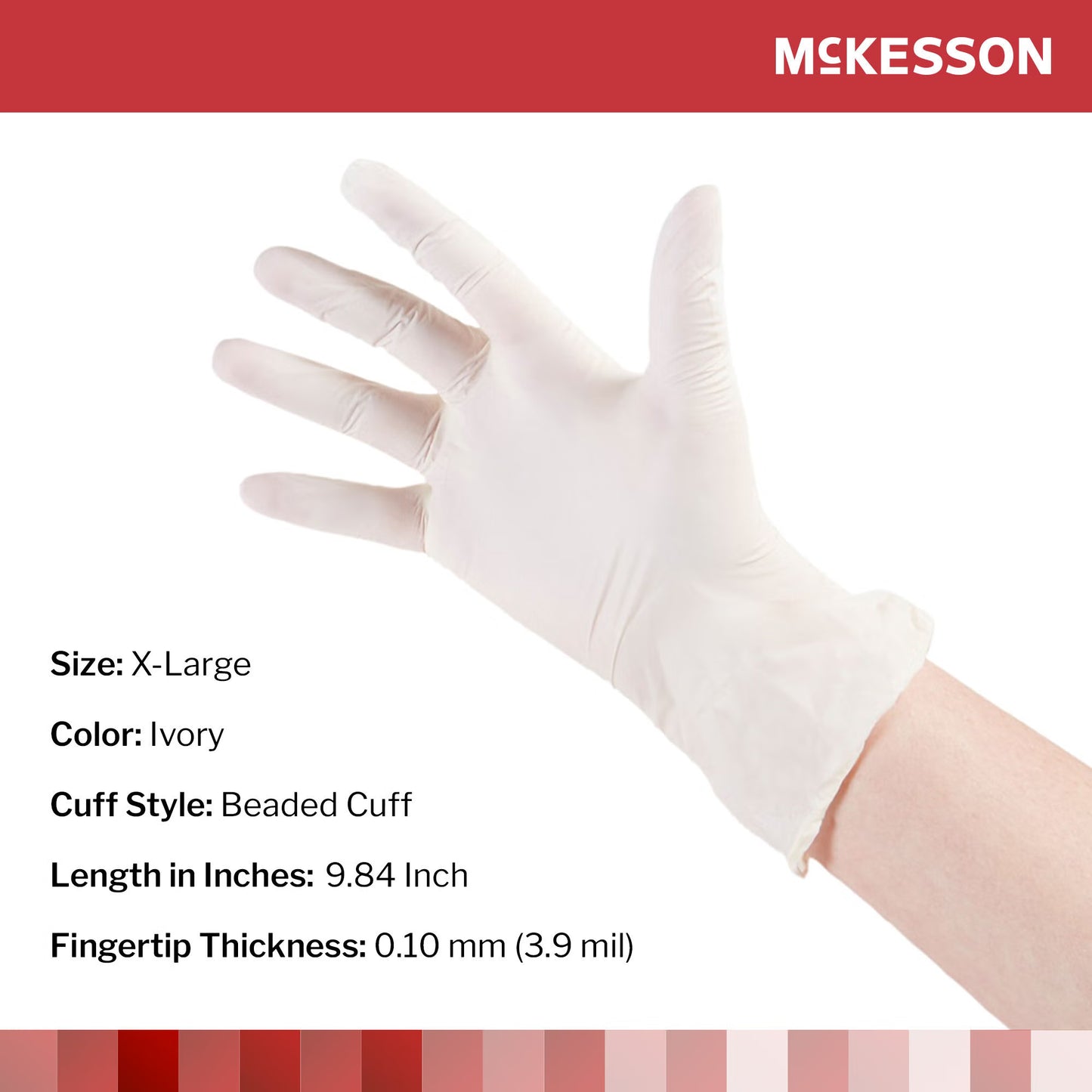 McKesson Stretch Vinyl Exam Glove, Extra Large, Ivory
