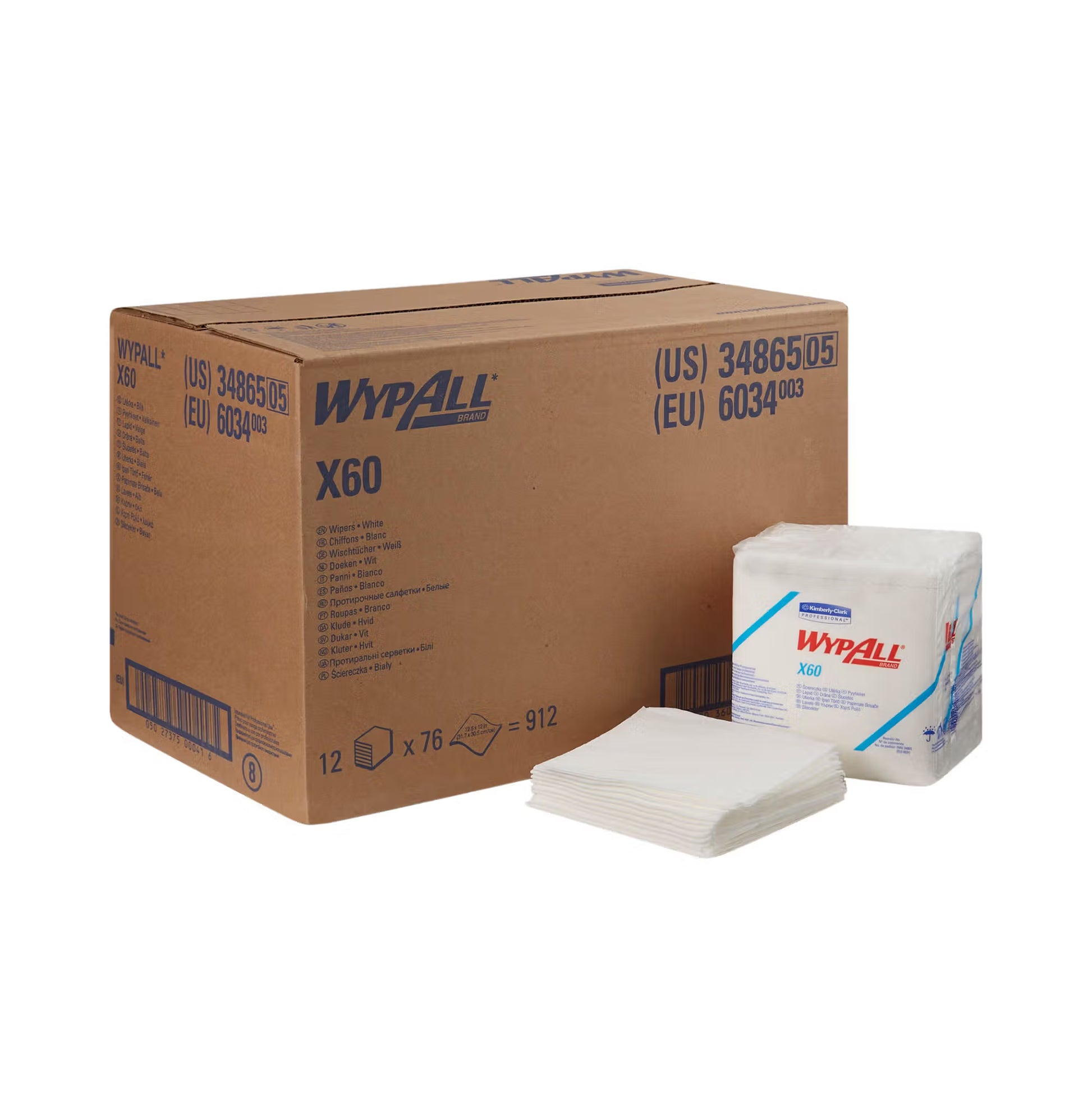 WypAll® X60 Task Wipe, Quarter Fold