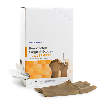 McKesson Perry® Latex Surgical Glove, Size 9, Brown