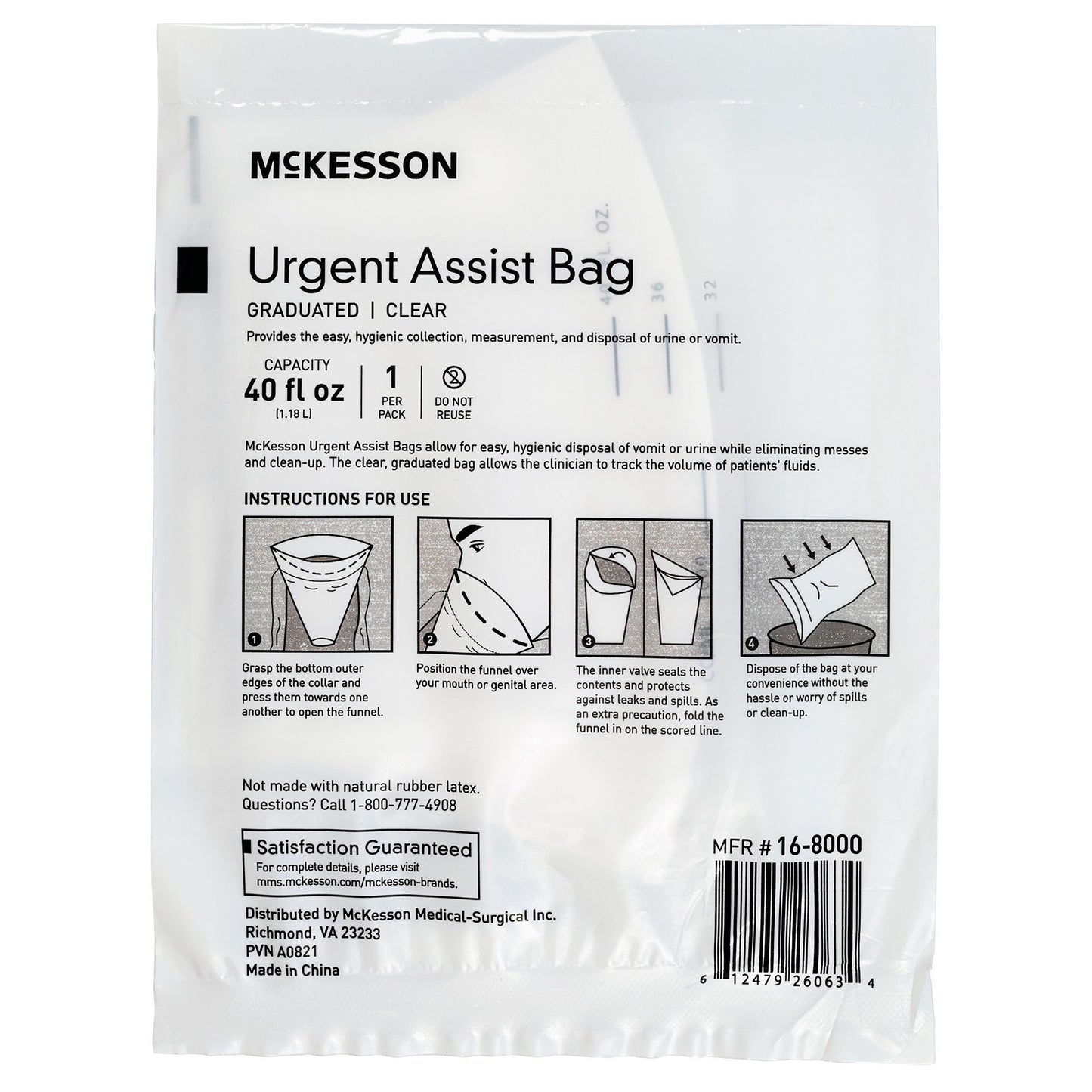 McKesson Urgent Assist/Emesis Bag, Clear