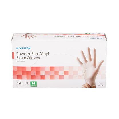 McKesson Vinyl Exam Glove, Medium, Clear