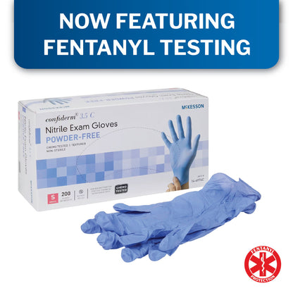 McKesson Confiderm® 3.5C Nitrile Exam Glove, Small, Blue