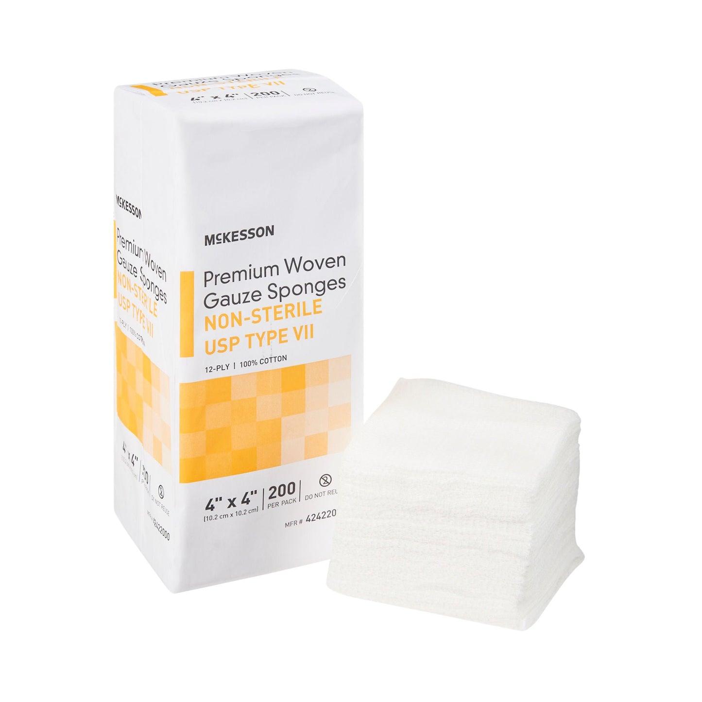 McKesson USP Type VII Gauze Sponge, 4 x 4 Inch, 12-Ply