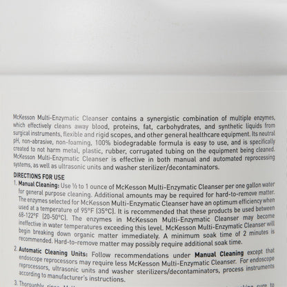 McKesson Multi-Enzymatic Instrument Detergent, 1 gal Jug, Spring Fresh Scent