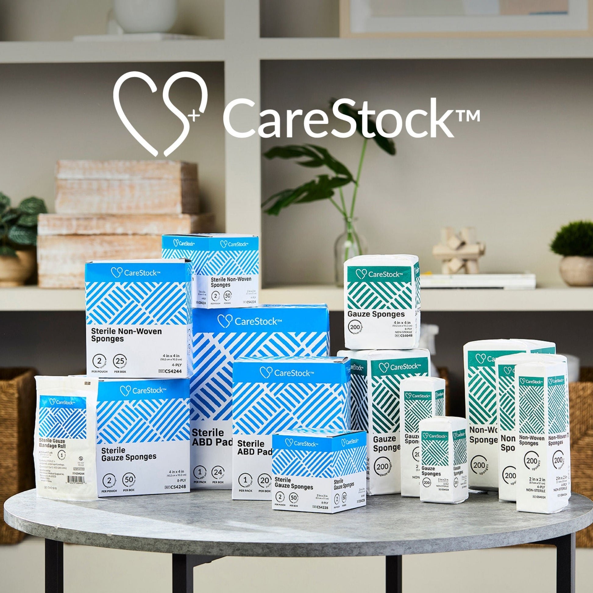 CareStock™ Gauze Sponge, 2 x 2 in. 12-Ply, Medical-Grade Cotton Wound Dressing