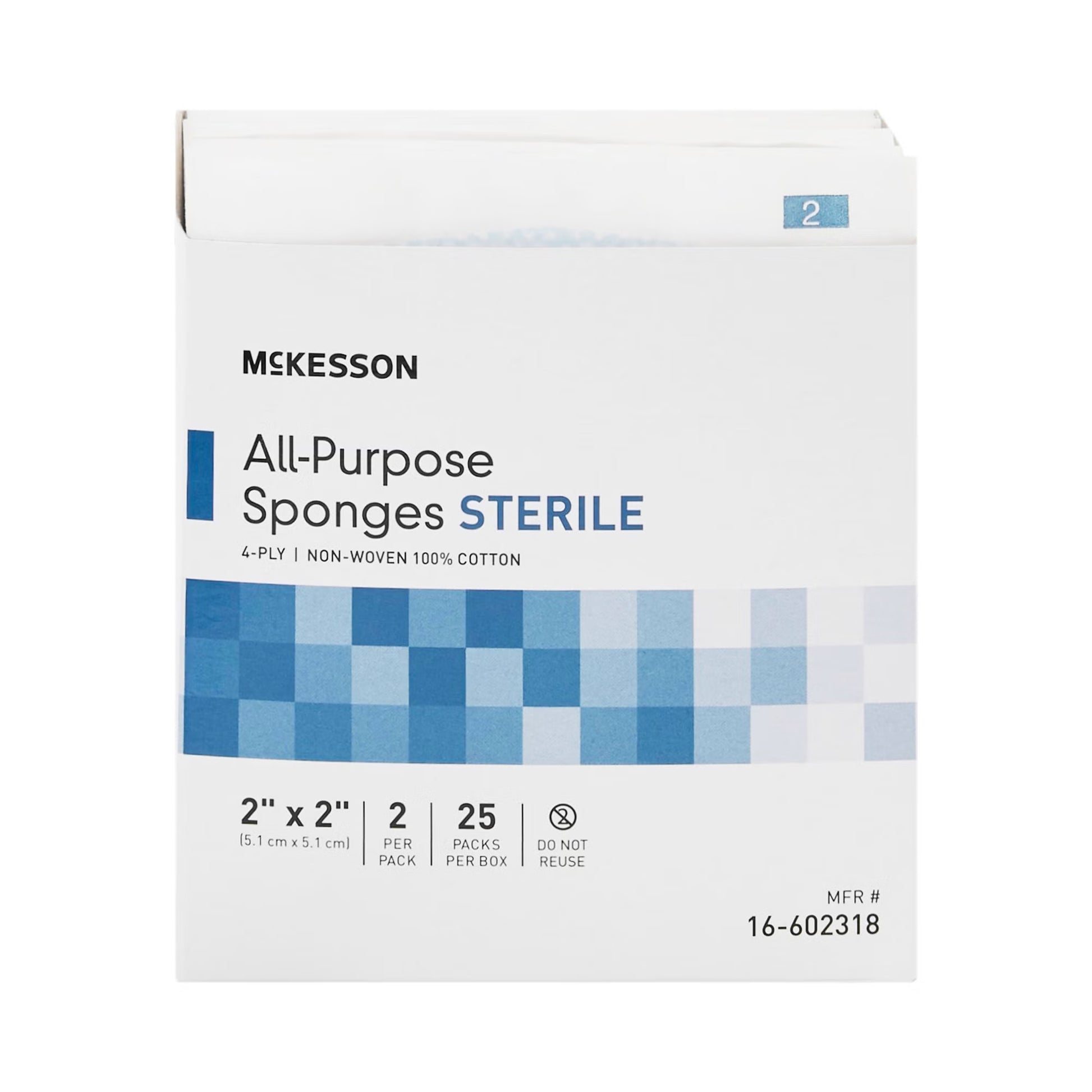 McKesson Sterile Nonwoven Sponge, 2 x 2 Inch, Four Ply